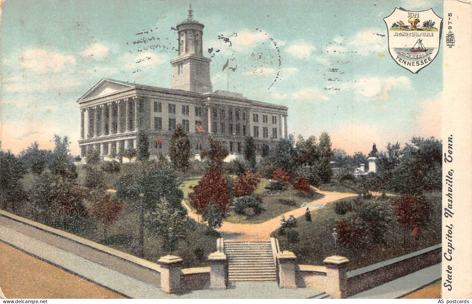B512 US 1908 State Capitol Nashville Tennessee vintage postcard