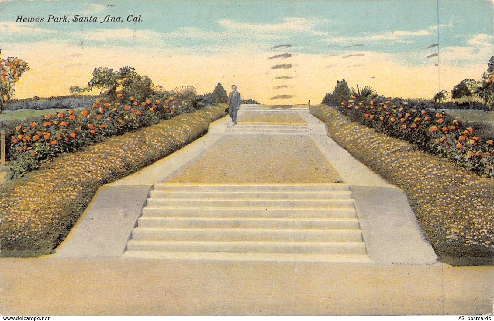 B512 US 1911 Hewes Park Santa Ana California vintage postcard