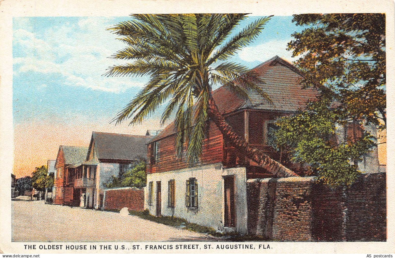 B513 US The Oldest house in US St Francis Street St Augustine Florida postcard