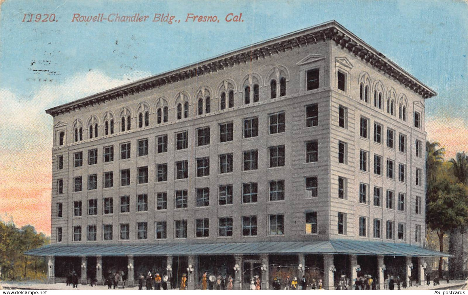 B514 US 1913 Rowell Chandler Building Fresno California postcard