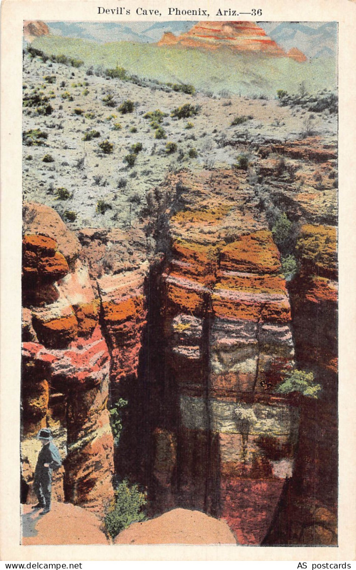 B525 US Devil's Cave Phoenix Arizona vintage postcard