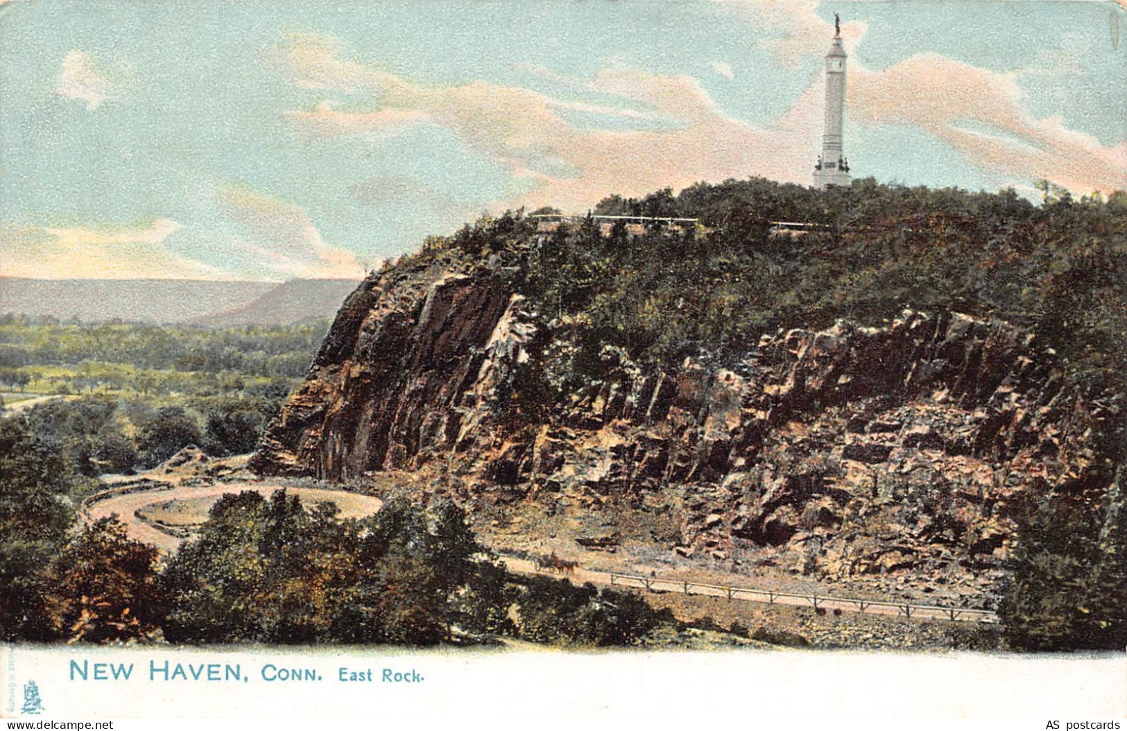 B525 US New Haven Connecticut East Rock vintage postcard