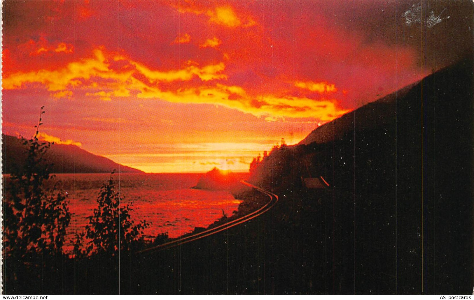 B530 US Turnagain Arm near Anchorage Alaska at sunset vintage postcard