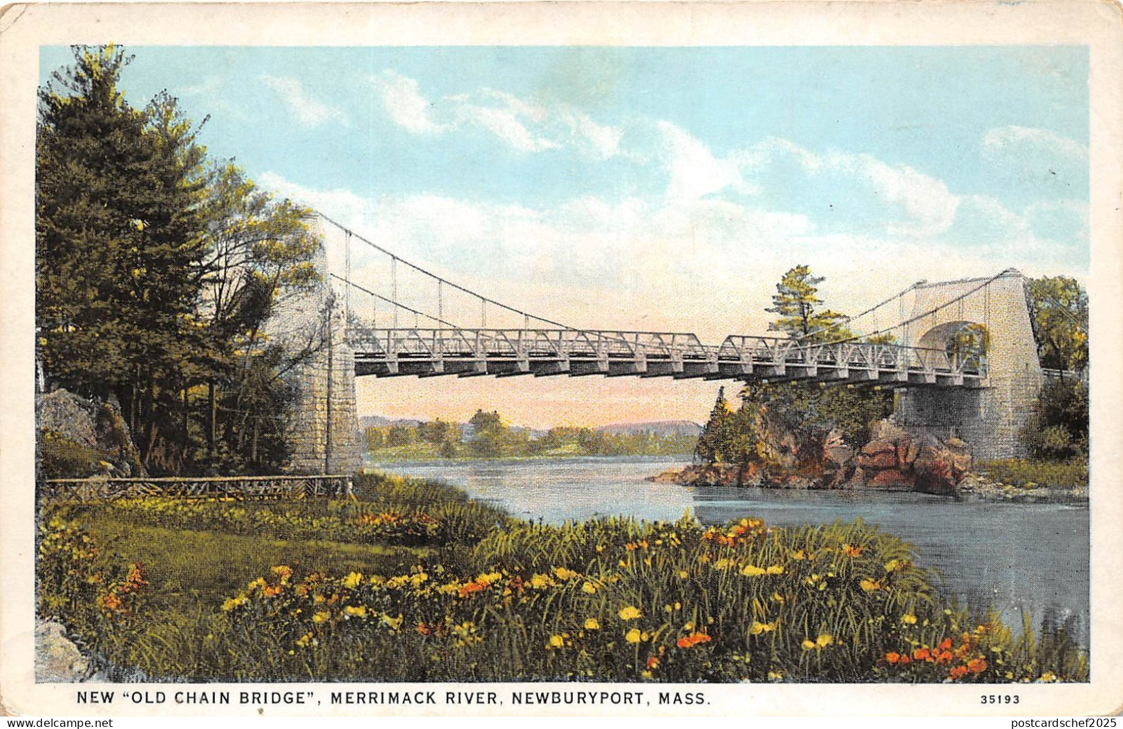 B56228 New Old Chain Bridge Merrimack River Newburyport Mass  usa