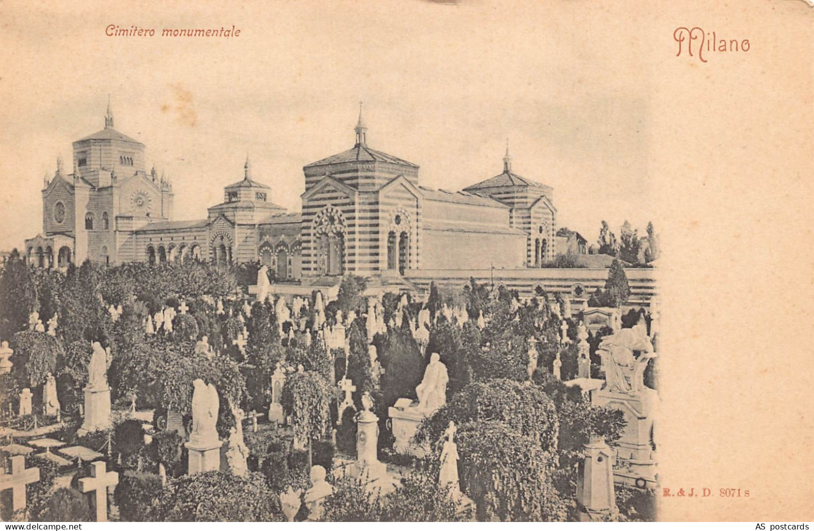 B659 Italy Milano Milan Cimitero monumentale Cemetery vintage postcard