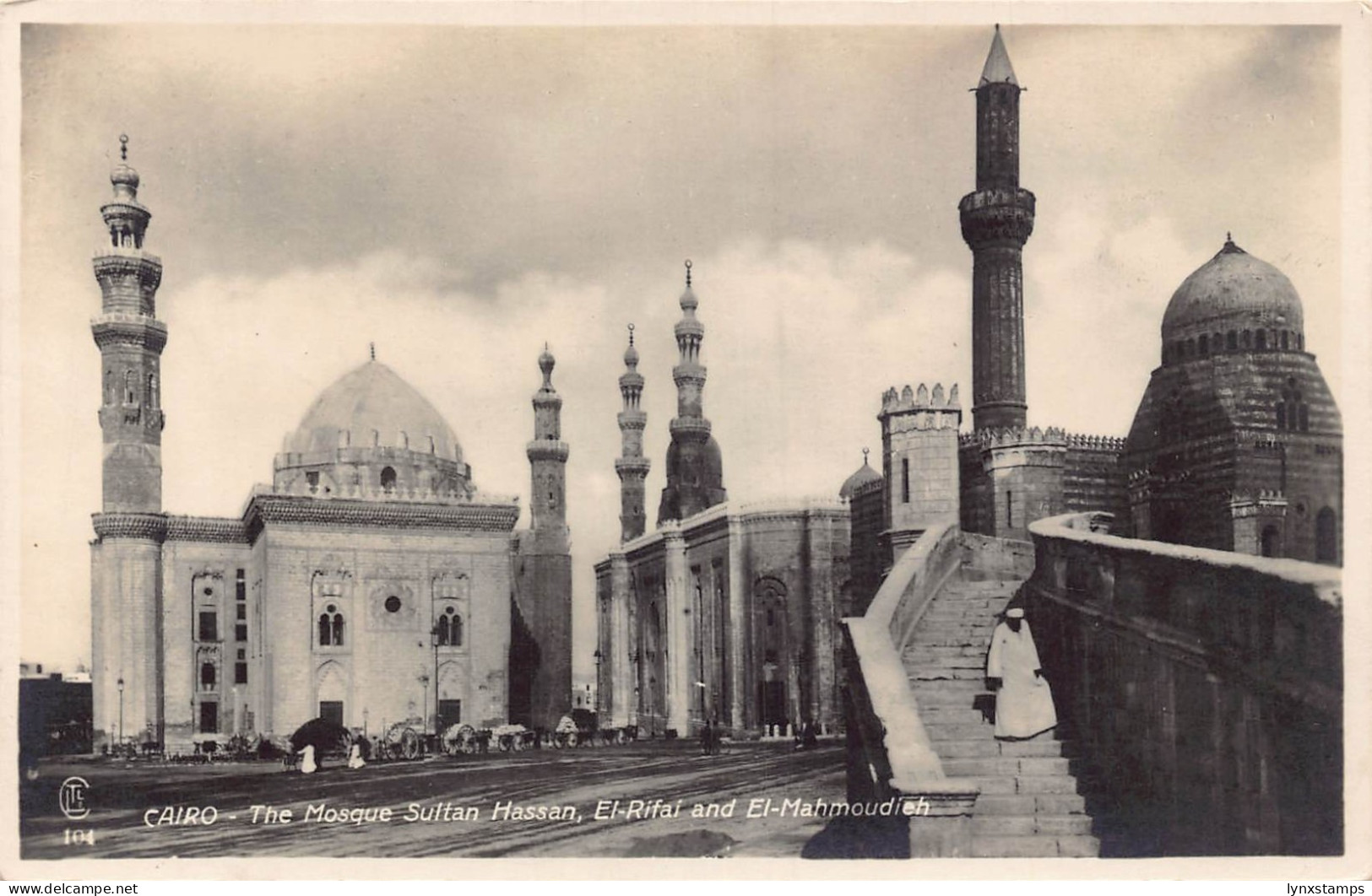 B661 Egypt Cairo Mosque Sultan Hassan El Rifain and El Mahmoudieh RPPC postcard