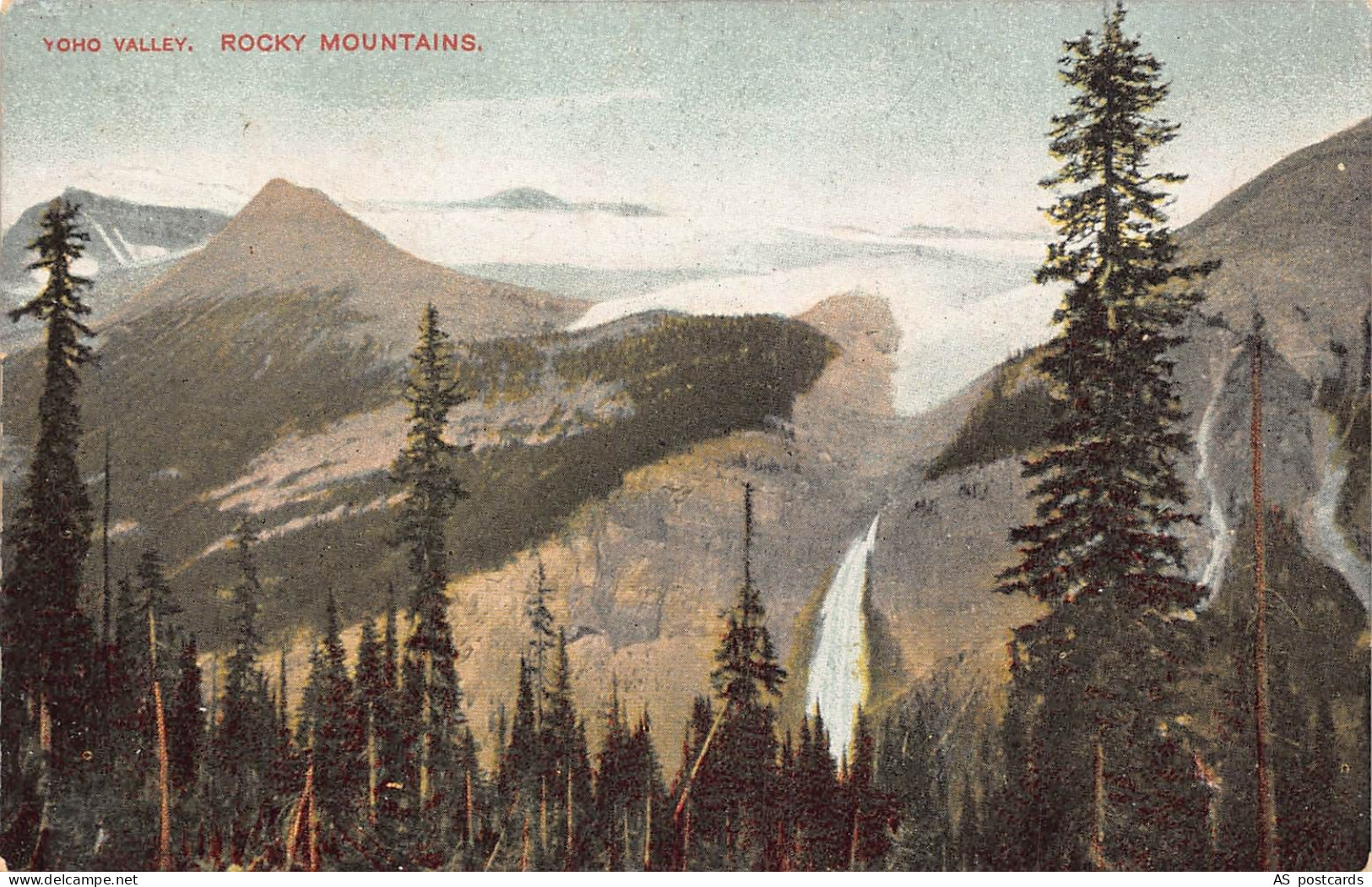 B674 US Yoho Valley Rocky Mountains vintage postcard