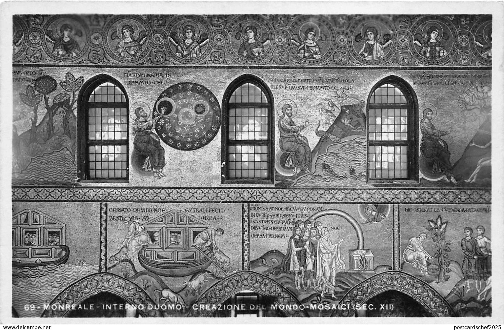 B71186 Interno Duomo Creazione del Mondo Monreale Italy