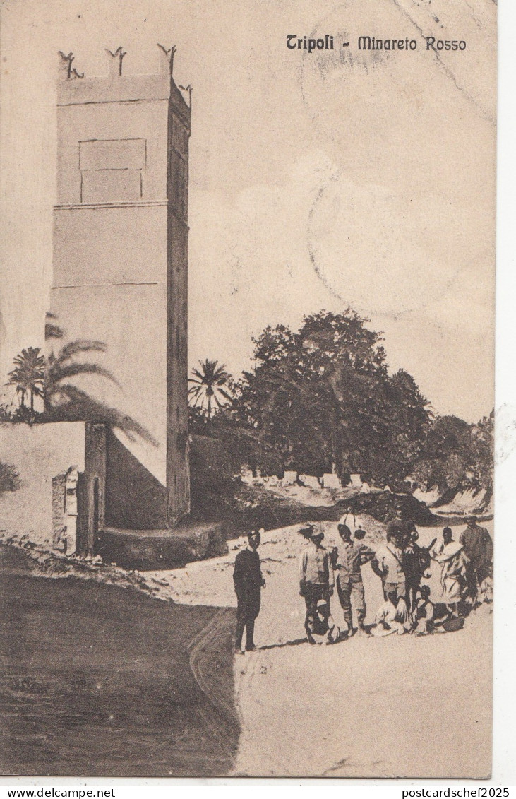 B81022 minareto rosso types tripoli  libia lybia  front/back image