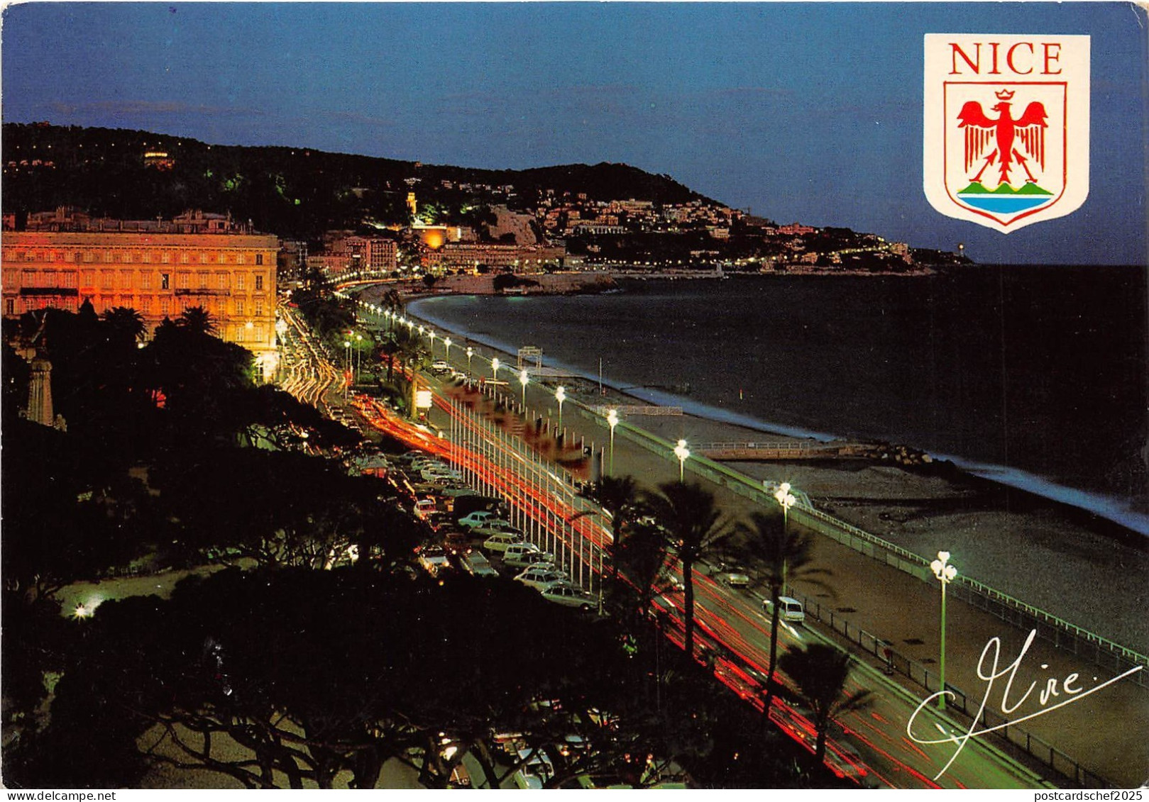 B83072 nice a m la promenade des anglais la nuit    france