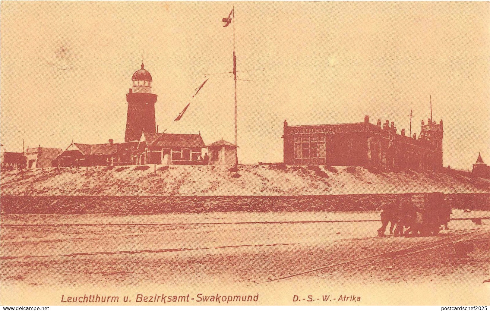 B8744 Namibia Swakopmund Leuchtthurm u Bezirksamt
