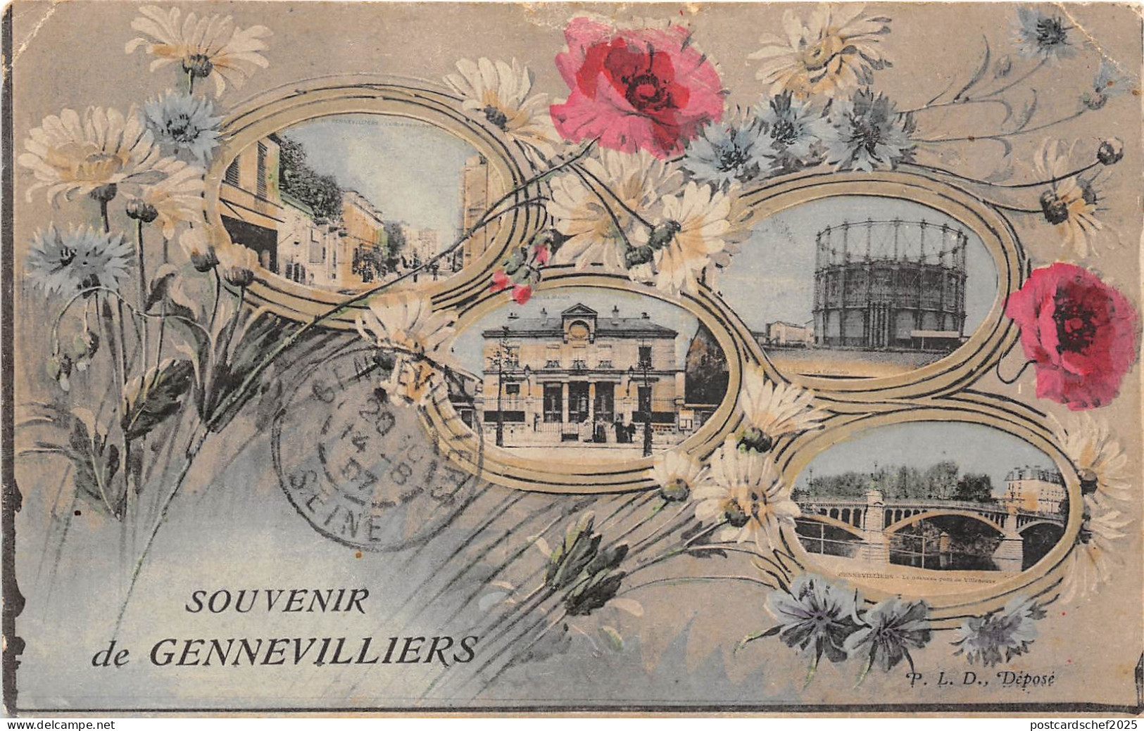 B9615 France Souvenir de Gennevilliers 1907