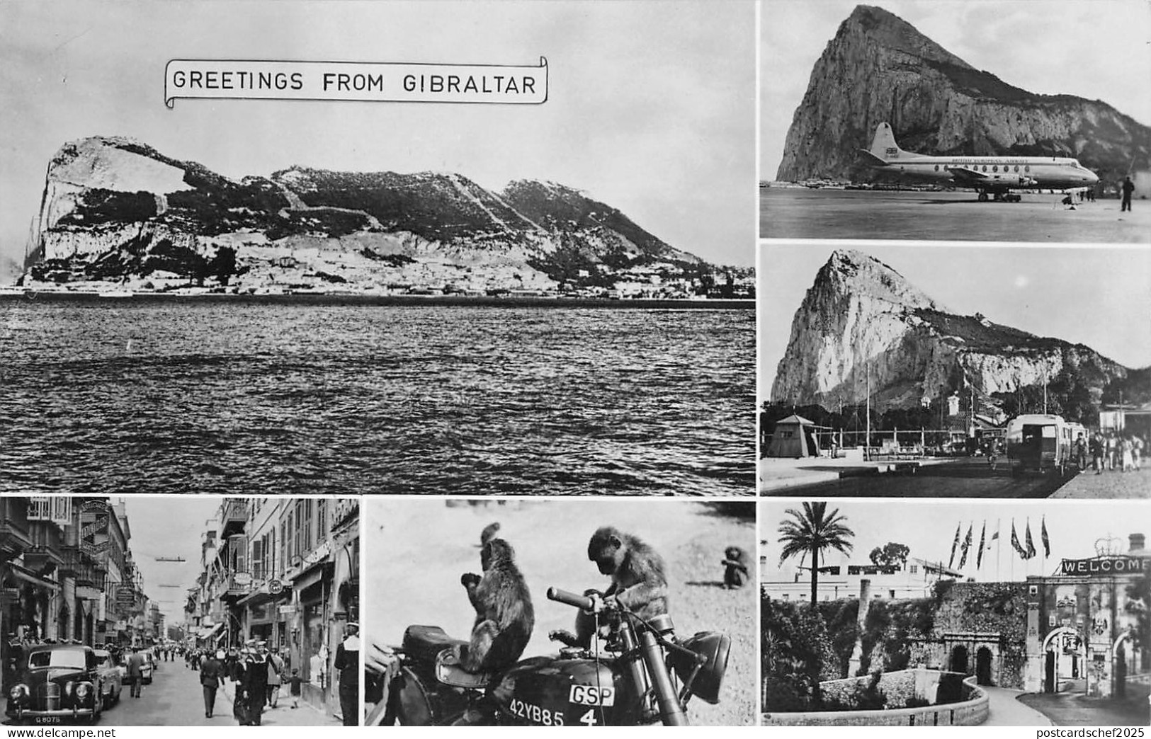 B98084 greetings from gibraltar avion plane