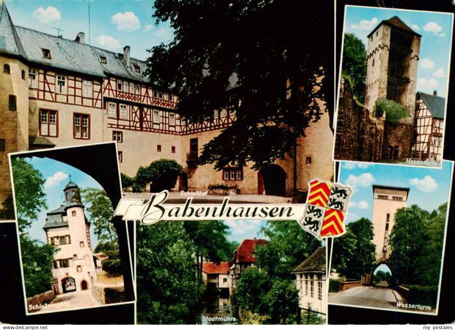 Babenhausen Dieburg Hessen Schlosshof Schloss Schlossturm Hasenburg Stadtmuehle