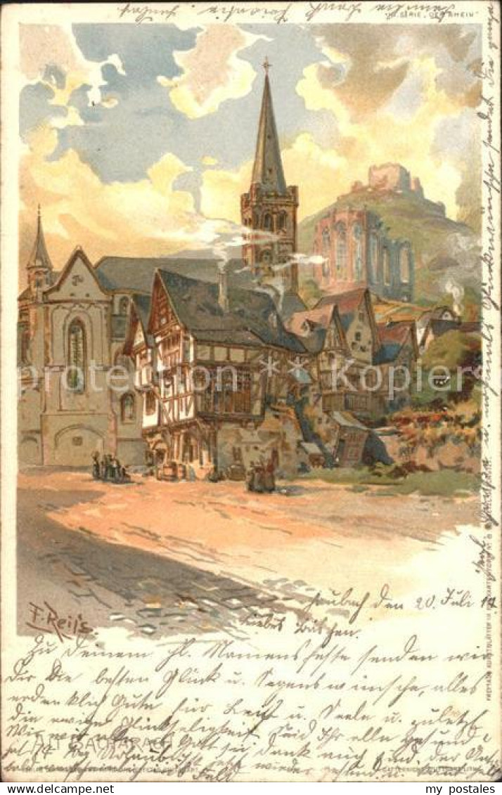 Bacharach Rhein Alt Bacharach Kuenstlerkarte