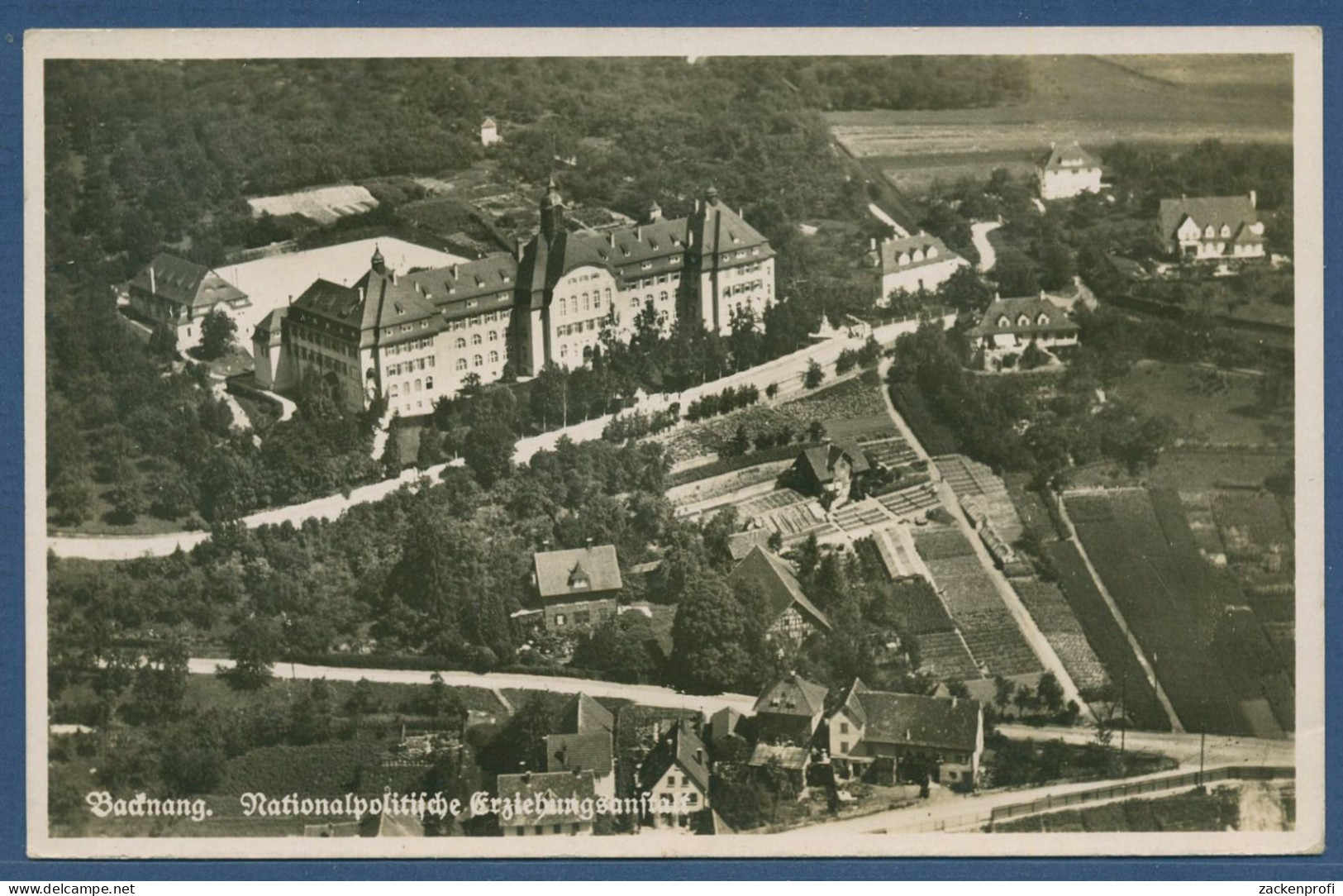 Backnang Nationalpolitische Erziehungsanstalt Luftbild, gelaufen 1943 (AK5451)