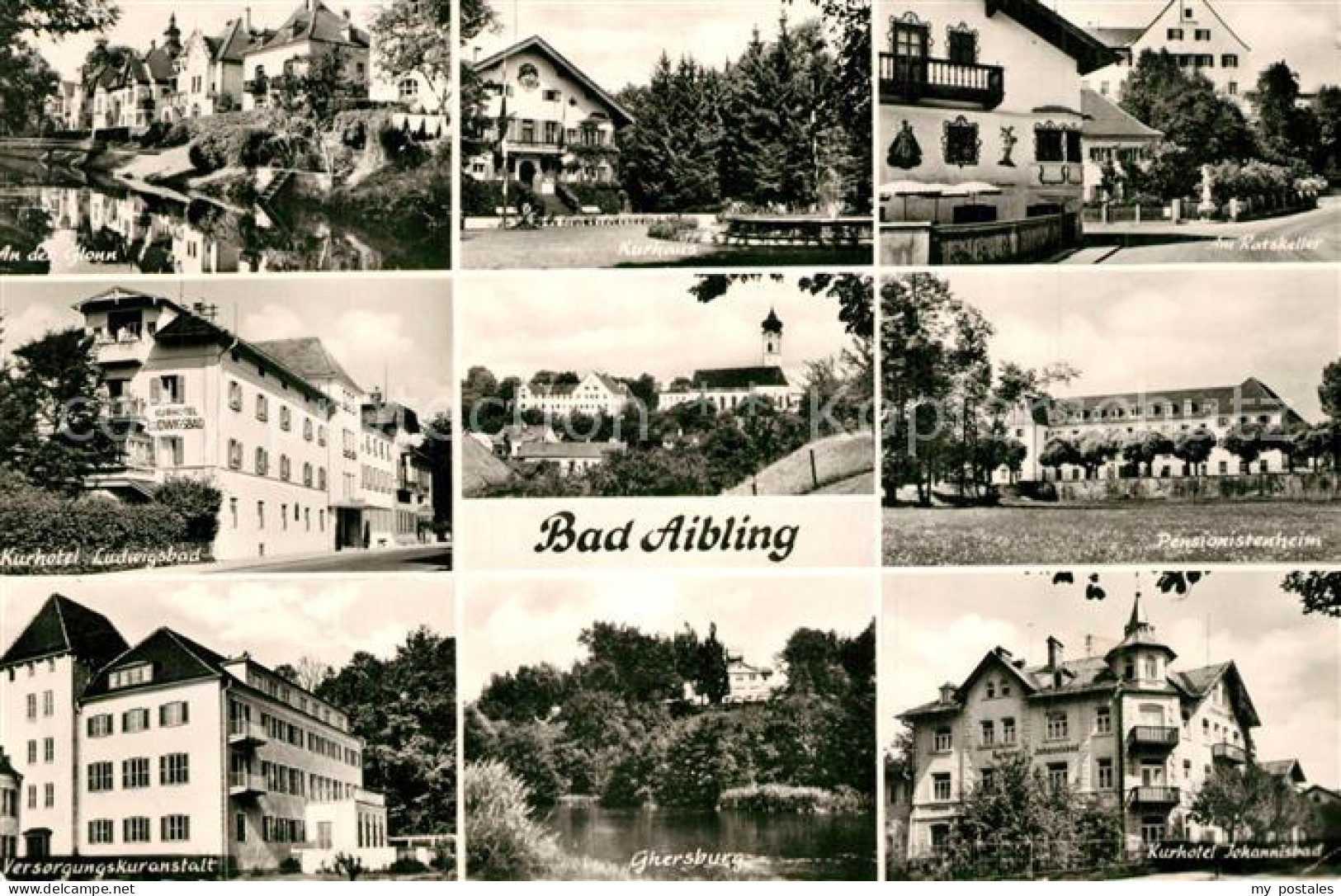 Bad Aibling Haeuserpartie an der Glonn Kurhaus Ratskeller Kurhotel Pensionistenh