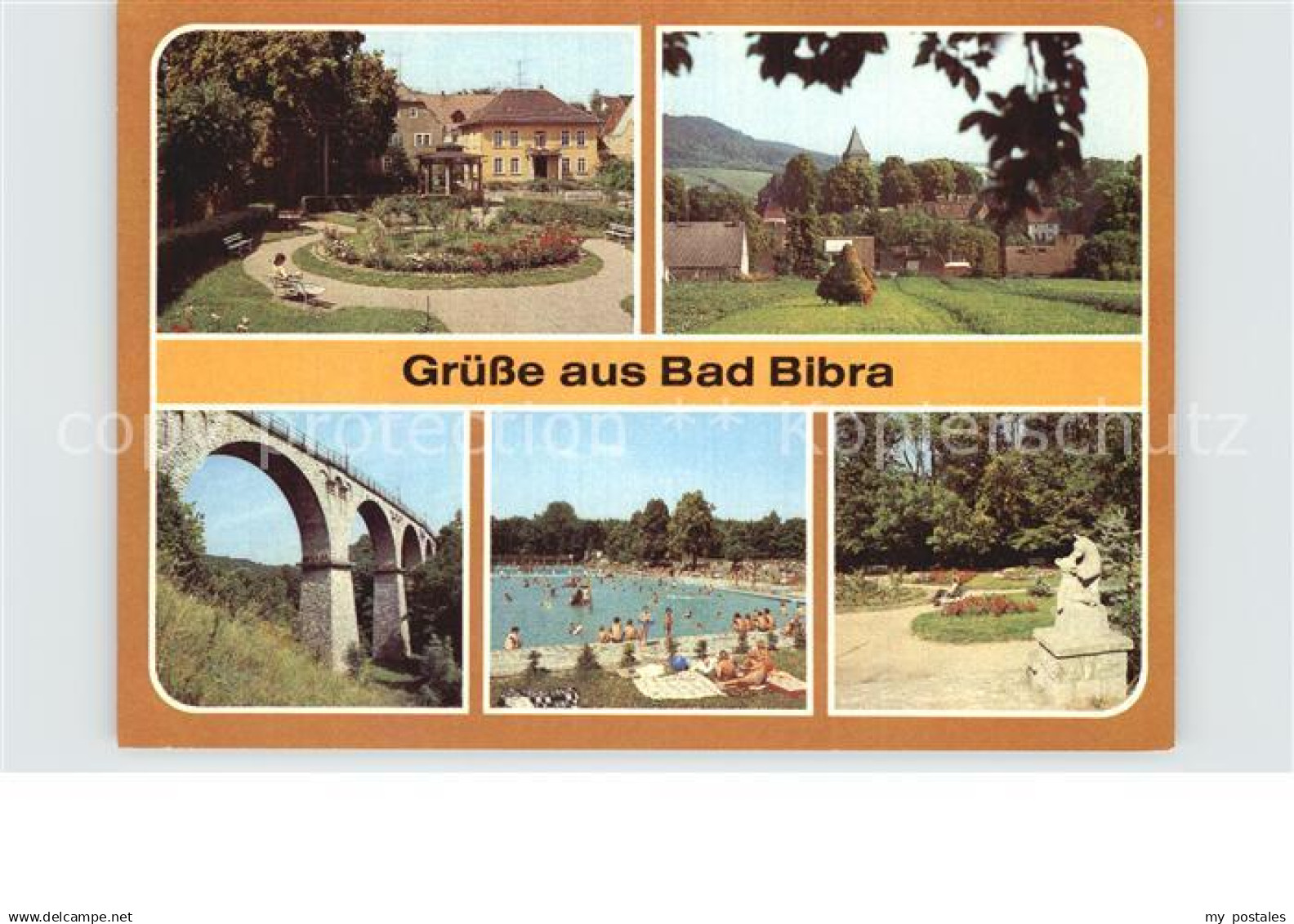 Bad Bibra Karl Marx Platz Teilansicht Schnecktalbruecke Waldschwimmbad Kuranlage