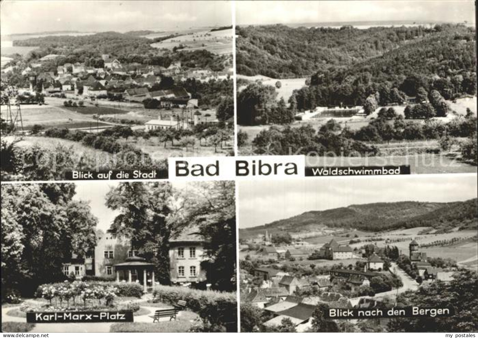 Bad Bibra Panorama Waldschwimmbad Karl Marx Platz Berge