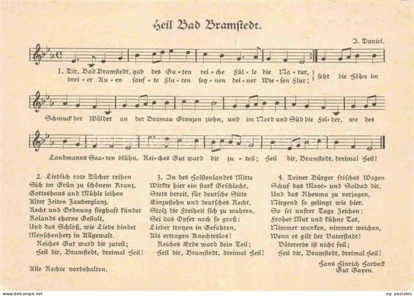 Bad Bramstedt Schleswig-Holstein Lied Heil Bad Bramstedt Noten