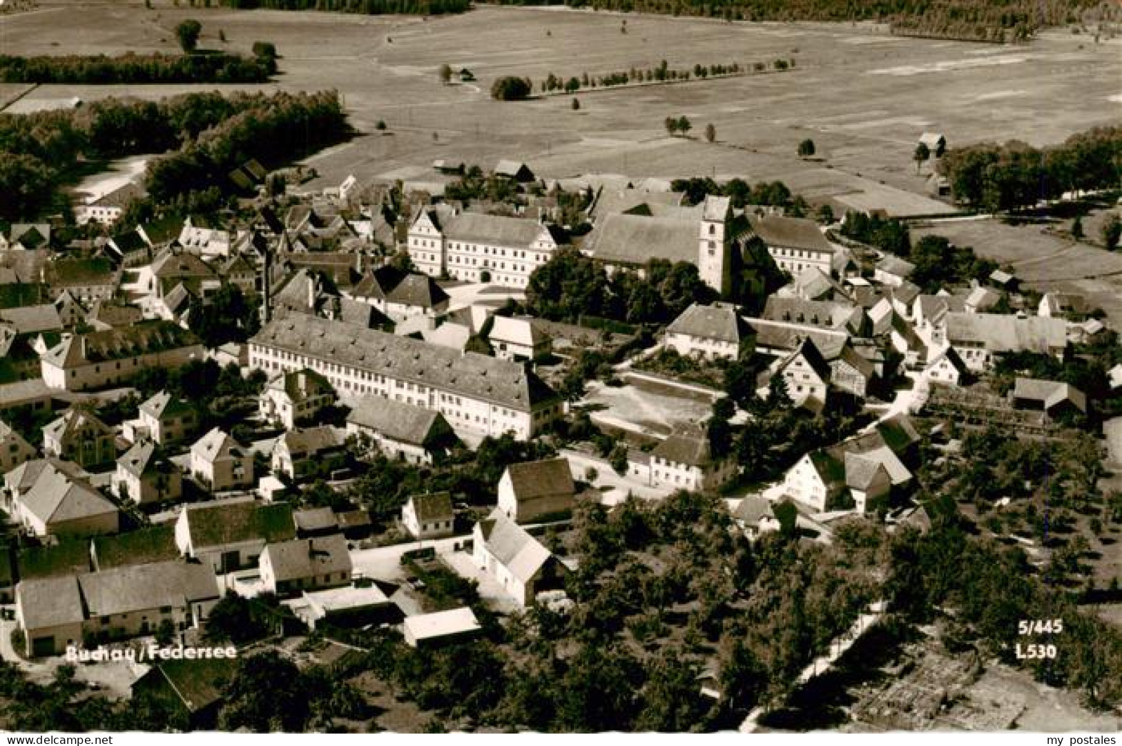 Bad Buchau Federsee Biberach BW Buchau Federsee Fliegeraufnahme Kloster Ortschaf
