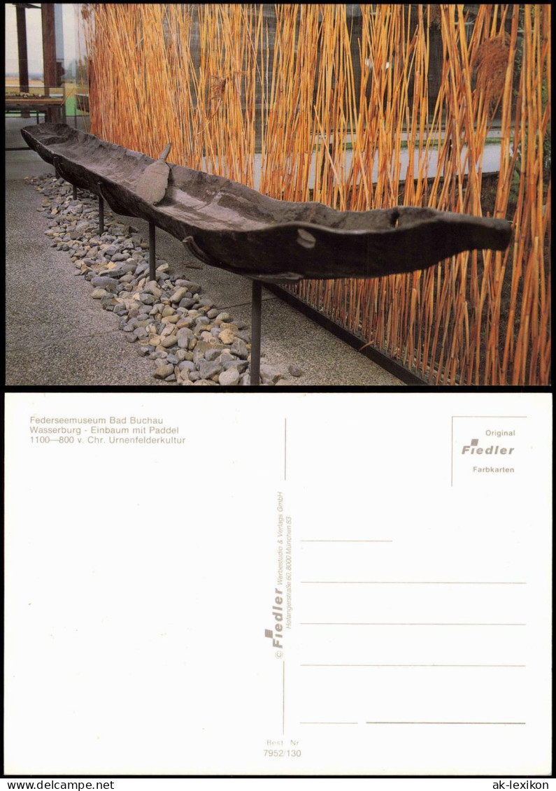 Bad Buchau Federseemuseum Bad Buchau Wasserburg - Einbaum mit Paddel 1980