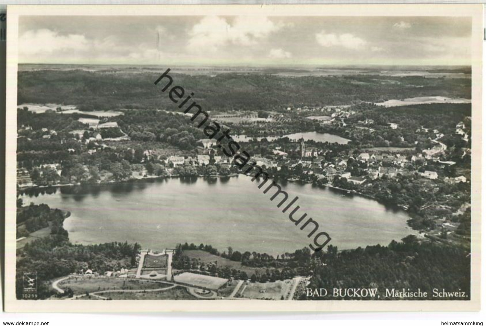 Bad Buckow - Fliegeraufnahme aus etwa 180m Höhe - Foto-Ansichtskarte - Verlag Karl Erbes Buckow 30er Jahre
