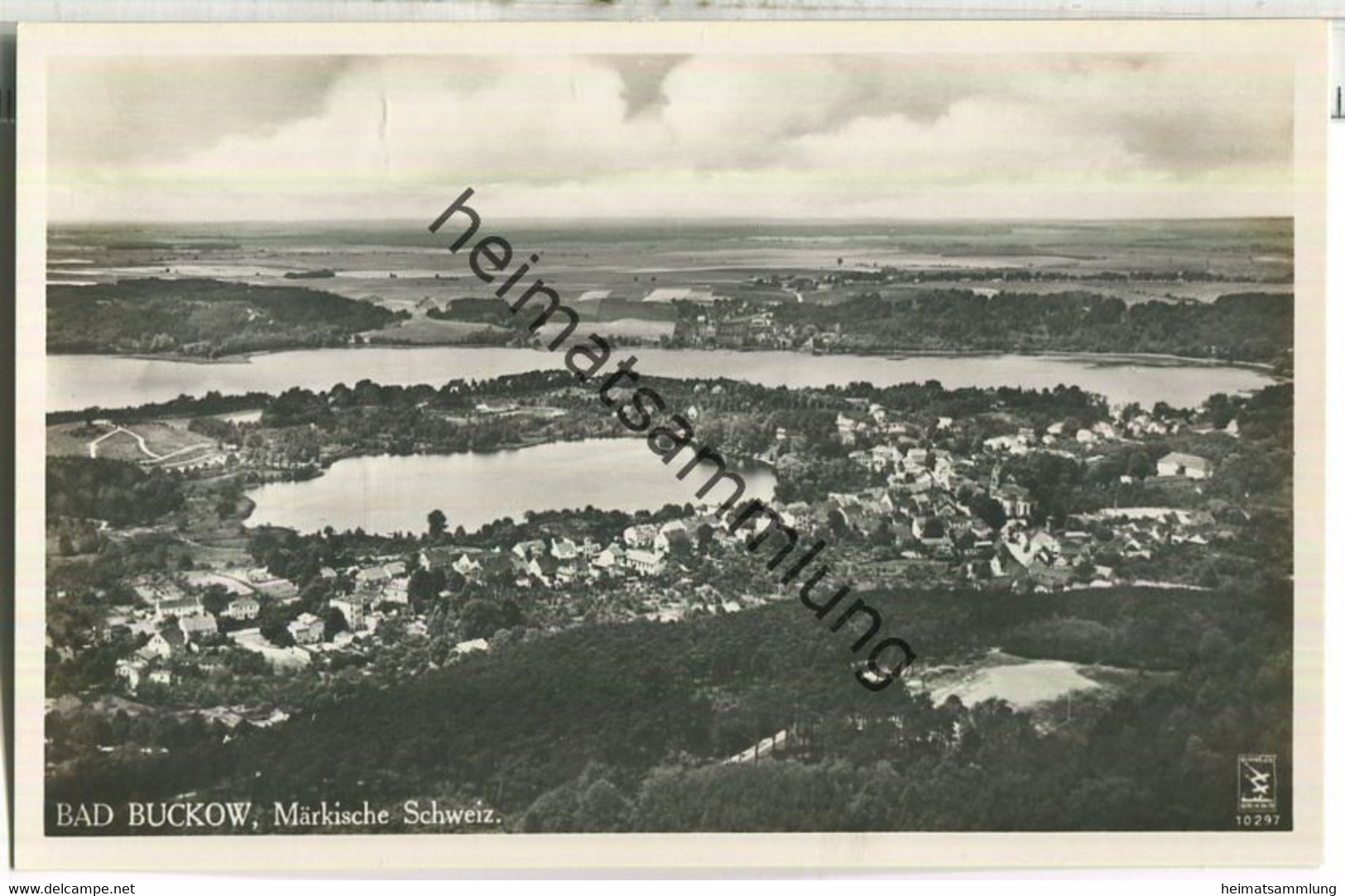 Bad Buckow - Fliegeraufnahme aus etwa 250m Höhe - Foto-Ansichtskarte - Verlag Karl Erbes Buckow 30er Jahre