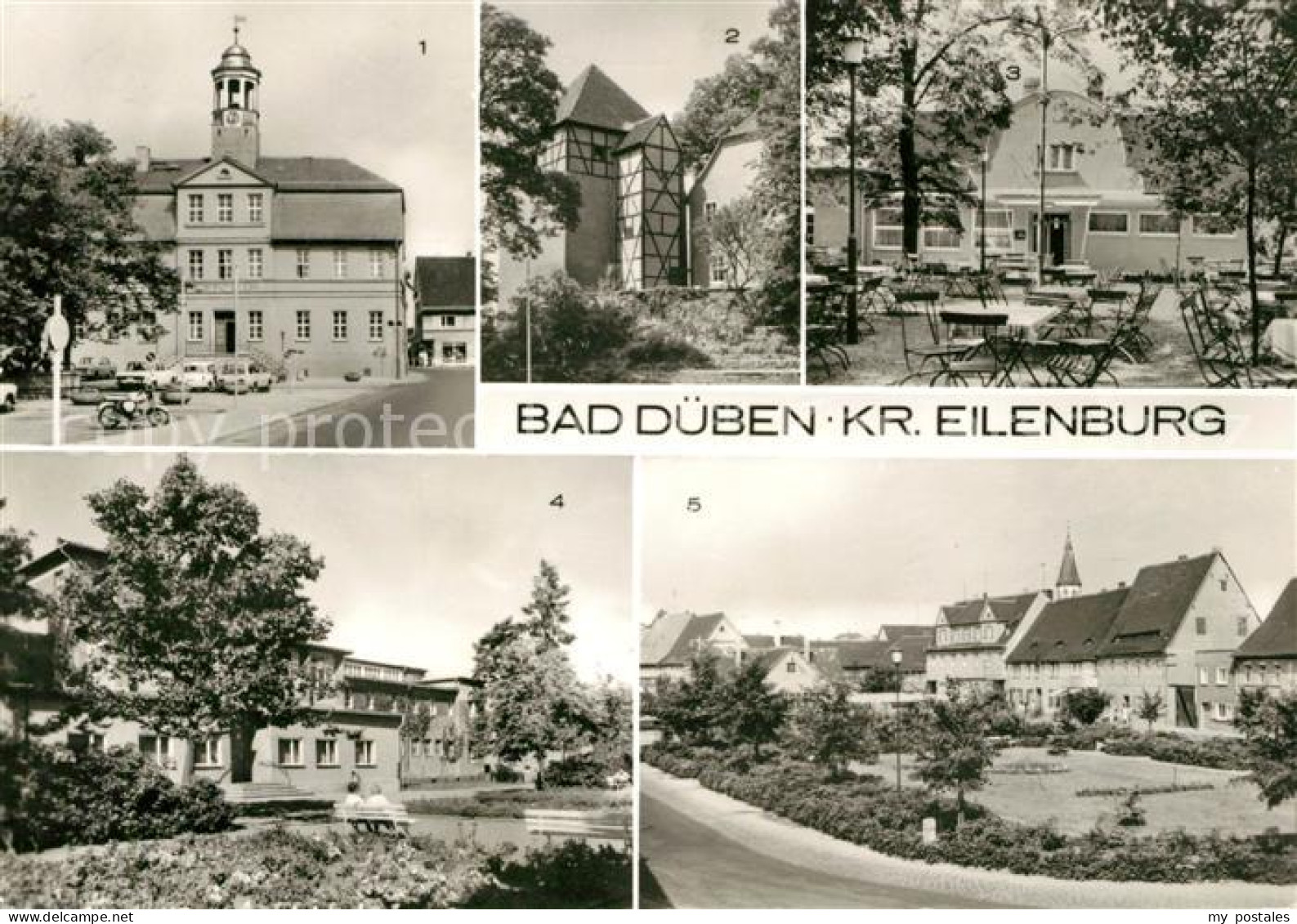 Bad Dueben Markt Rathaus Burg Dueben Kulturhaus des Moorbades Eisenmoorbad Platz