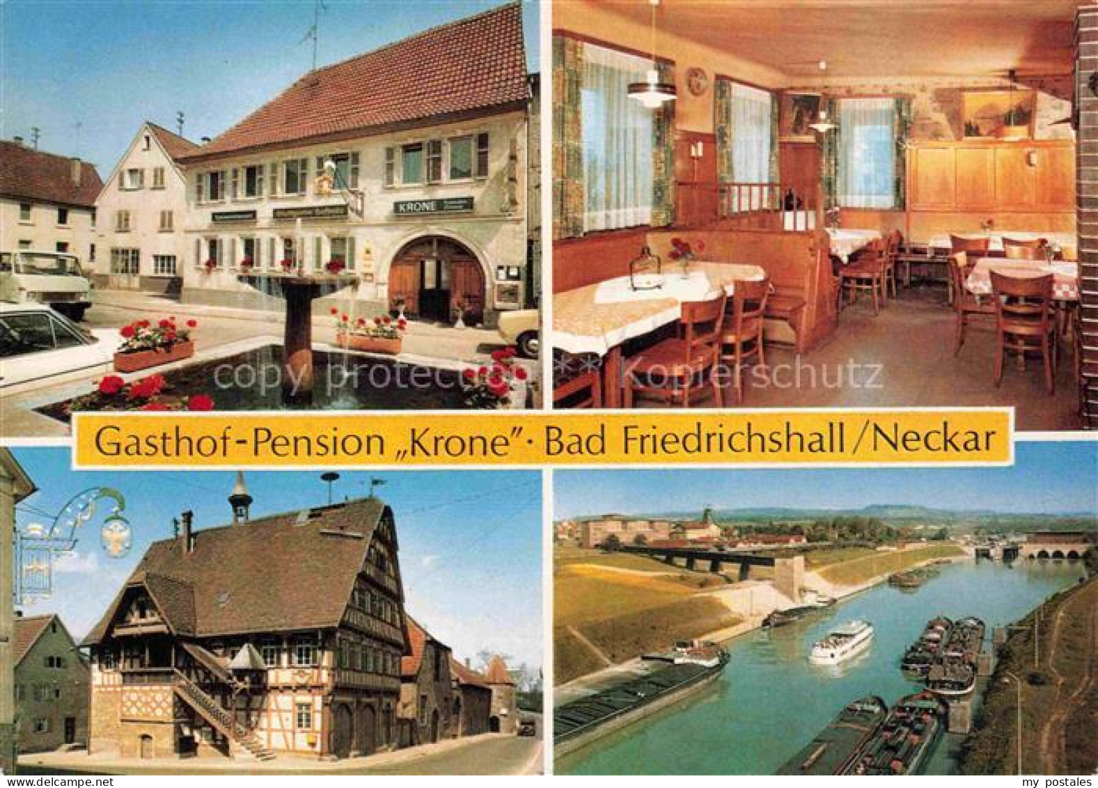 Bad Friedrichshall Gasthof Pension Krone Gastraum Neckar Binnenschiffahrt