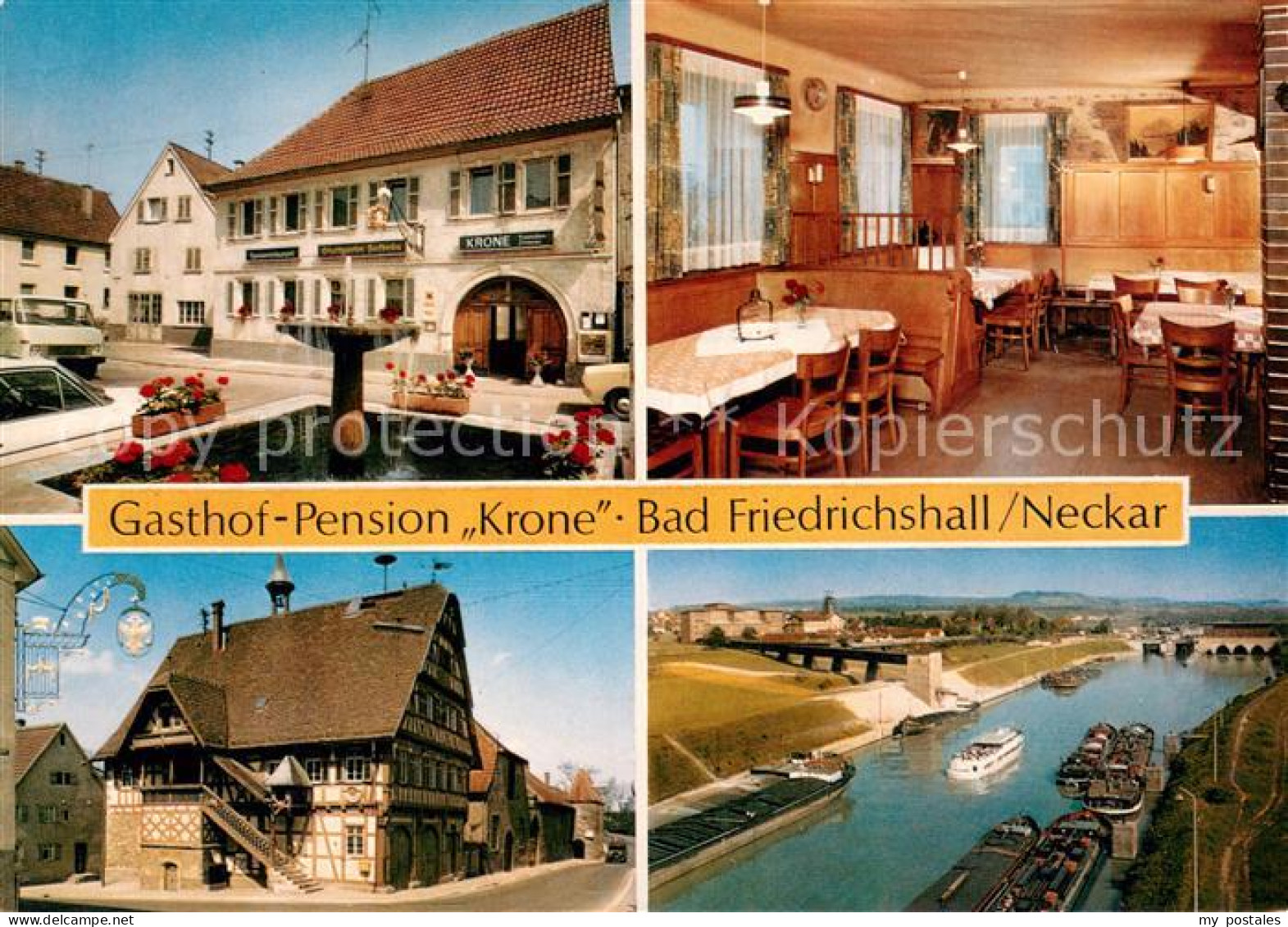 Bad Friedrichshall Gasthof Pension Krone Restaurant Panorama Neckar Binnenschiff