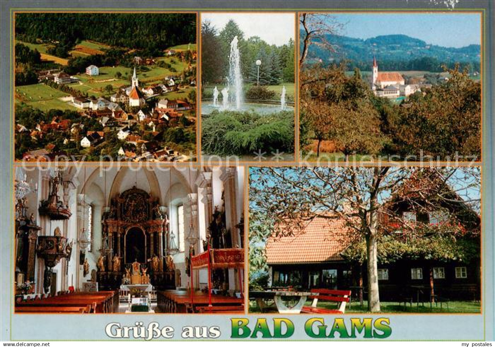 Bad Gams Steiermark AT Panorama Luftbild Sommerfrische Heilquellen Wasserspiele