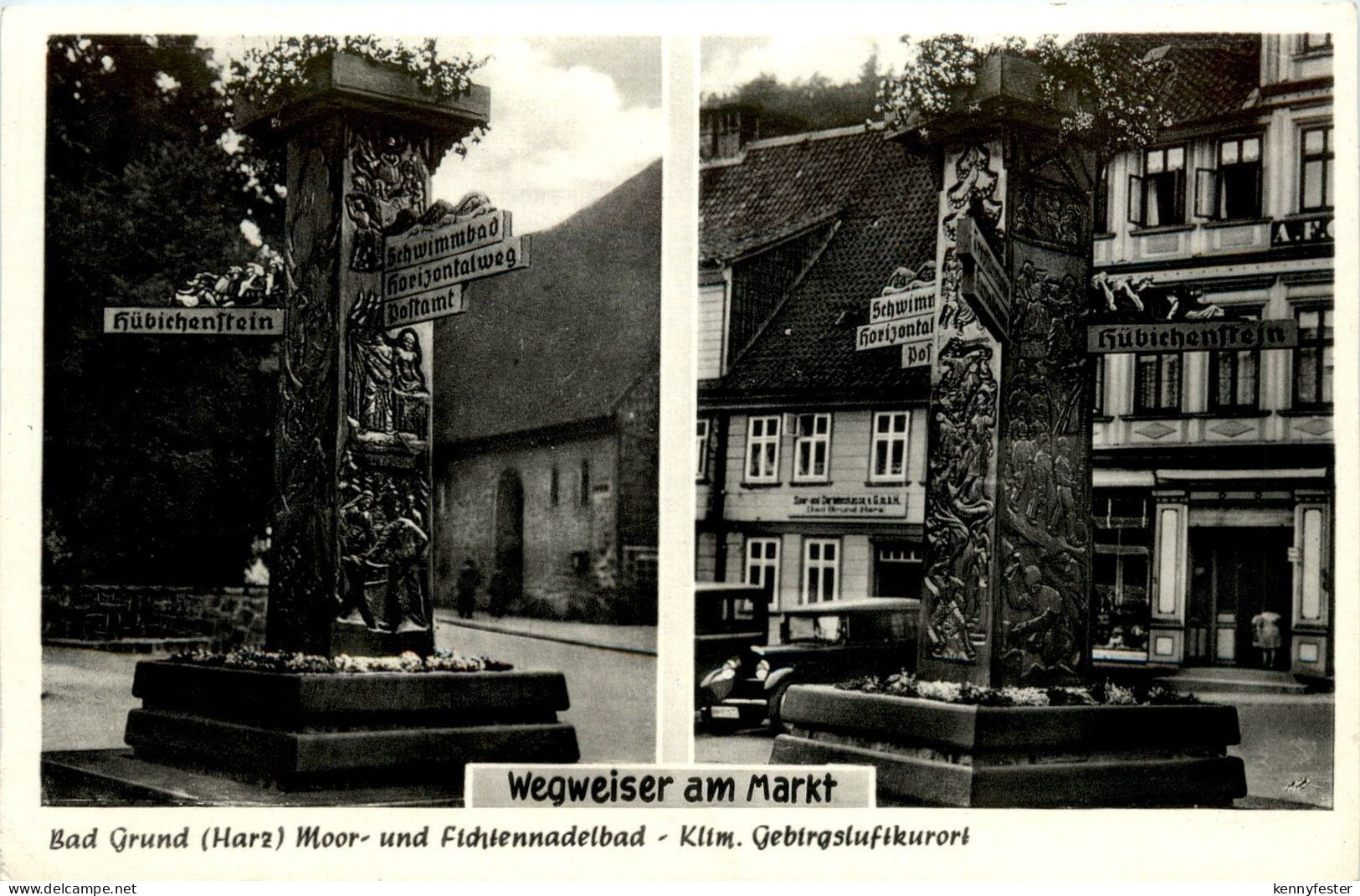 Bad Grund - Wegweiser am Markt
