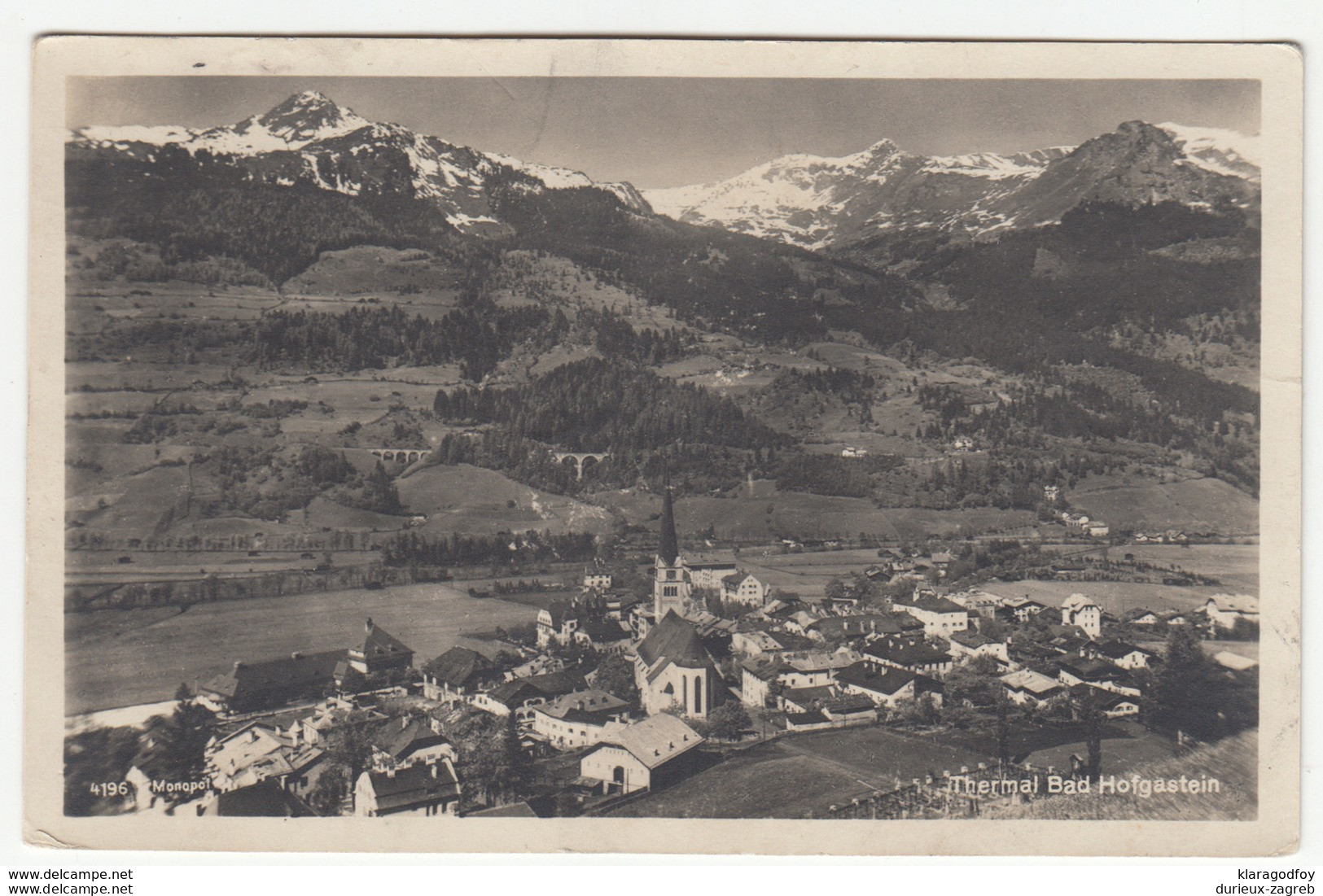 Bad Hofgastein old postcard 1924 not travelled b170605
