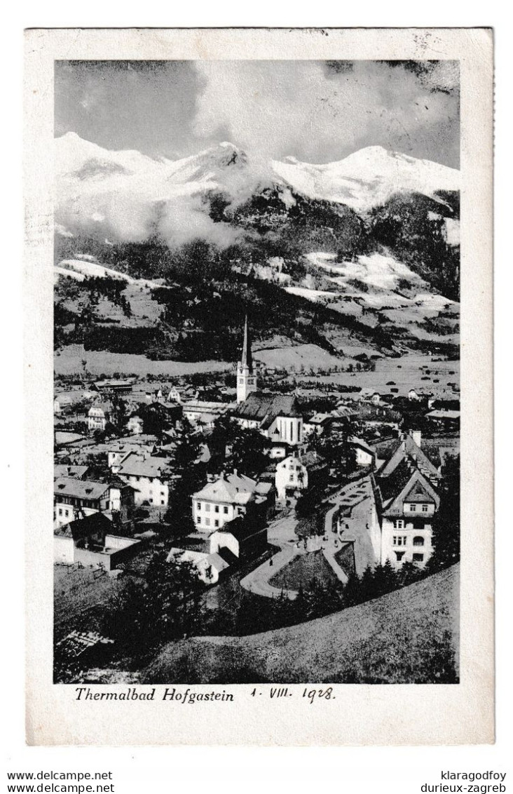 Bad Hofgastein old postcard posted 1928 to Zagreb b210120