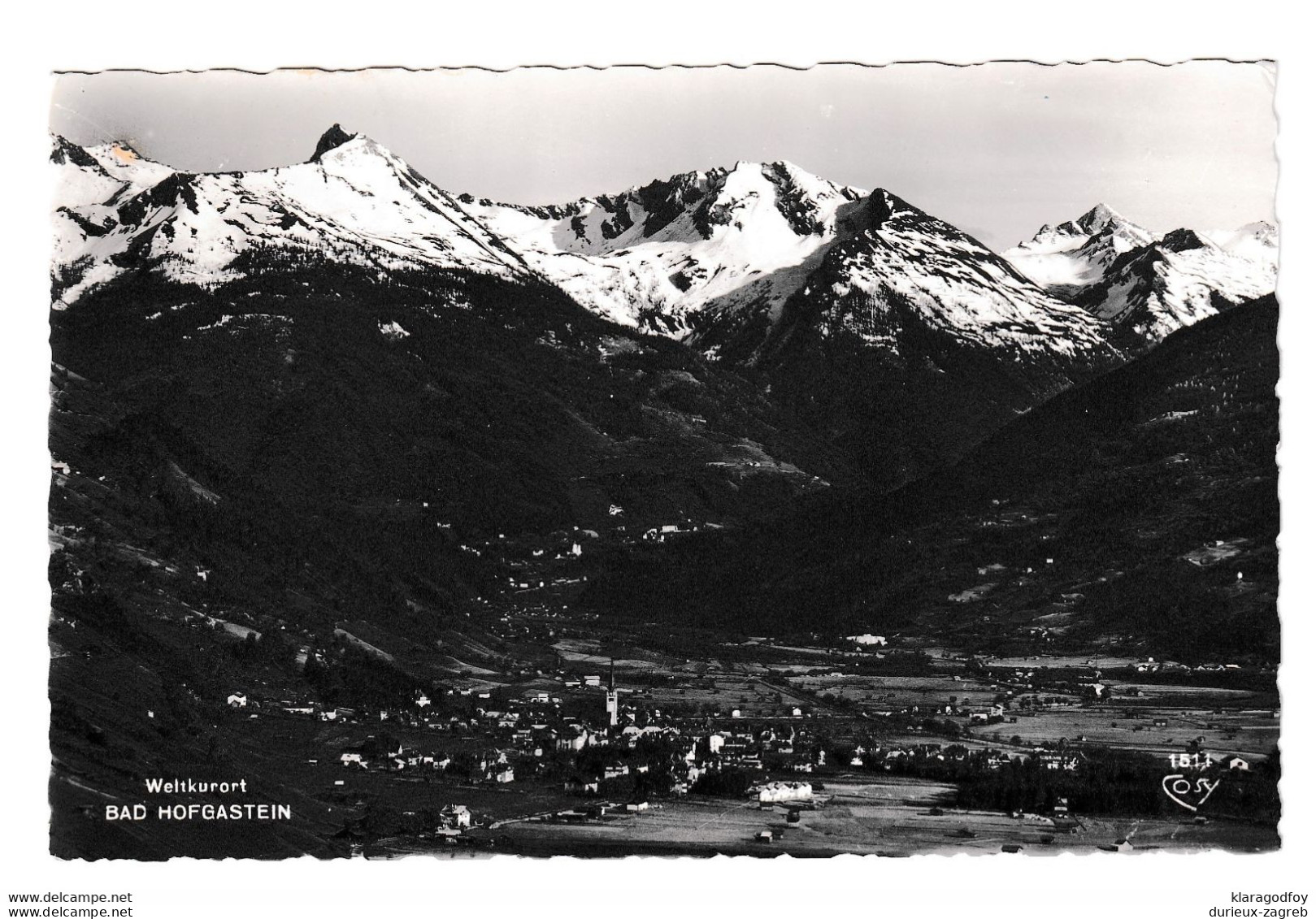 Bad Hofgastein old postcard posted 1954 b210220