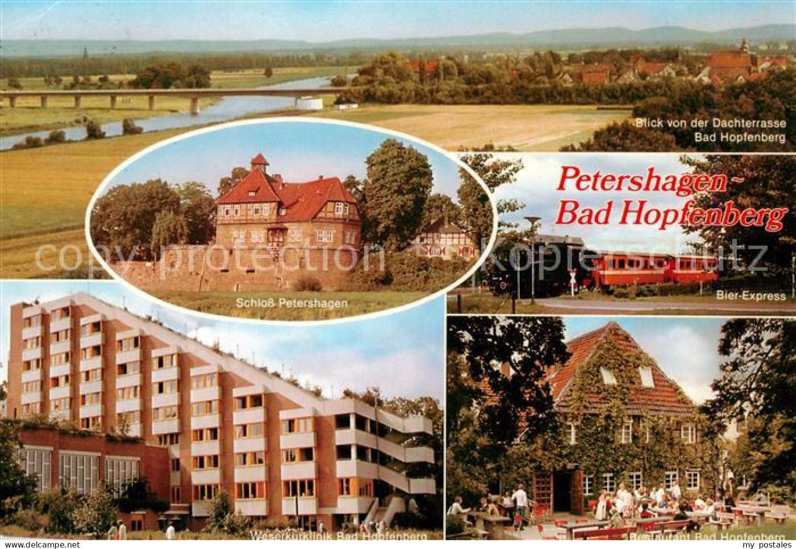 Bad Hopfenberg Panorama Blick von Dachterrasse Schloss Petershagen Weserkurklini