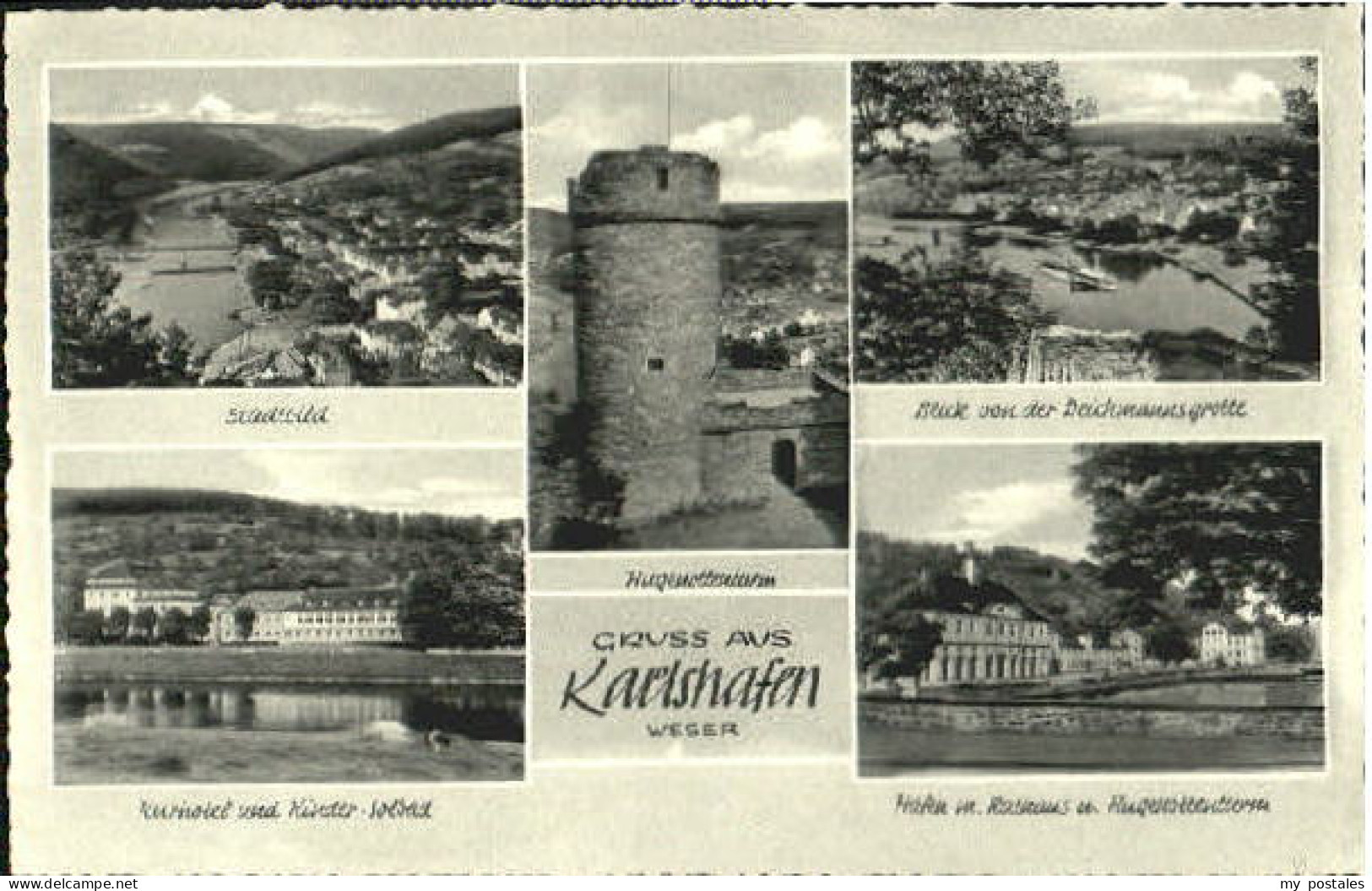 Bad Karlshafen Karlshafen Hotel Bad Grotte Turm Rathaus Hafen