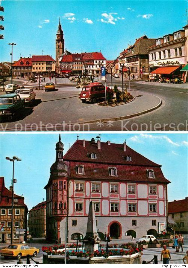 Bad Koenigshofen Marktplatz Schlundhaus Rathaus Vierroehrenbrunnen