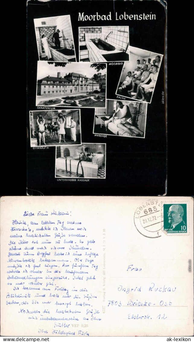 Bad Lobenstein Moorbad Lobenstein: Sauna,  Gymnastik, Unterwasser-Massage 1972