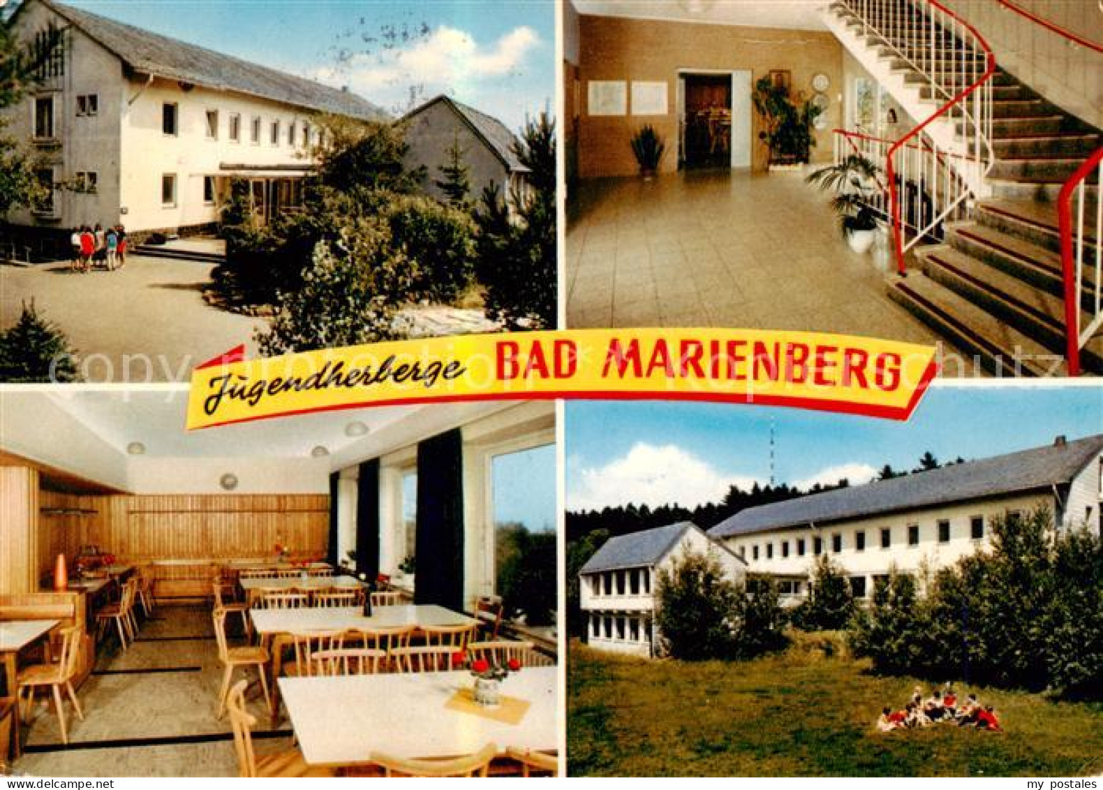 Bad Marienberg Jugendherberge Gaststube Treppenaufgang Park