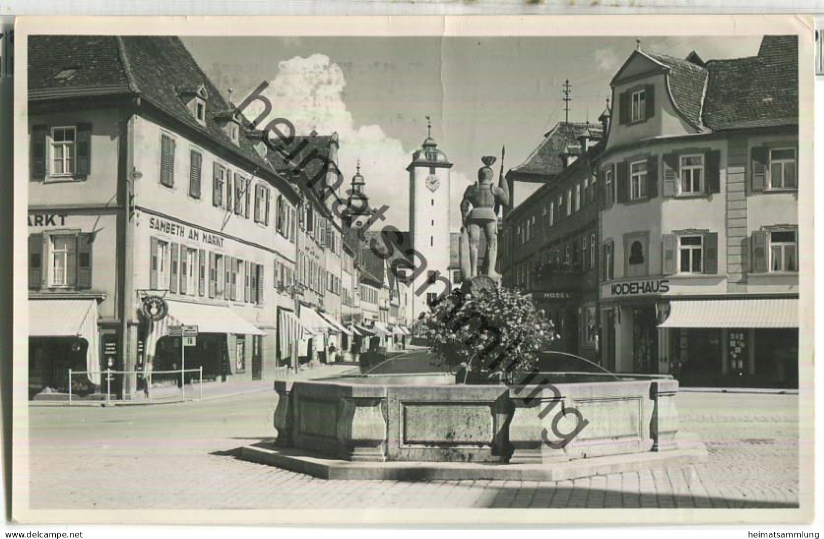 Bad Mergentheim - Marktplatz - Foto-Ansichtskarte - Fotohaus Löhr Bad Mergentheim - gel. 1936