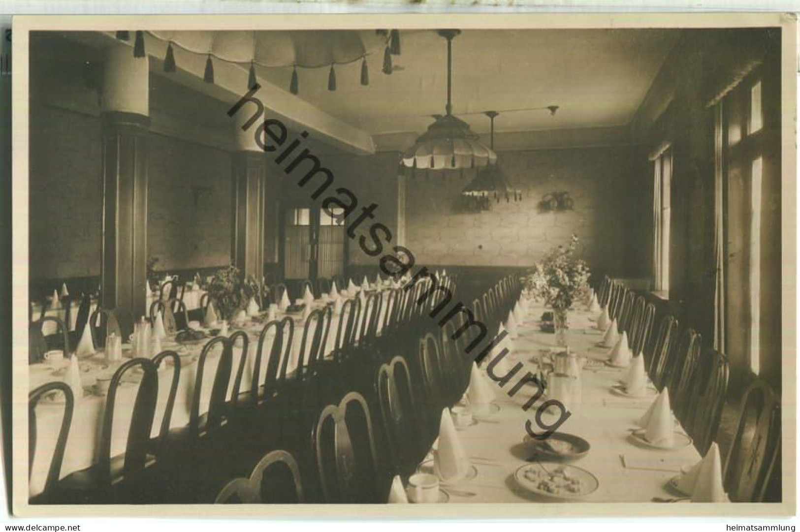 Bad Mergentheim - Sanatorium Taubertal - Speisesaal - Foto-Ansichtskarte - Fotohaus Löhr Bad Mergentheim - gel. 1936