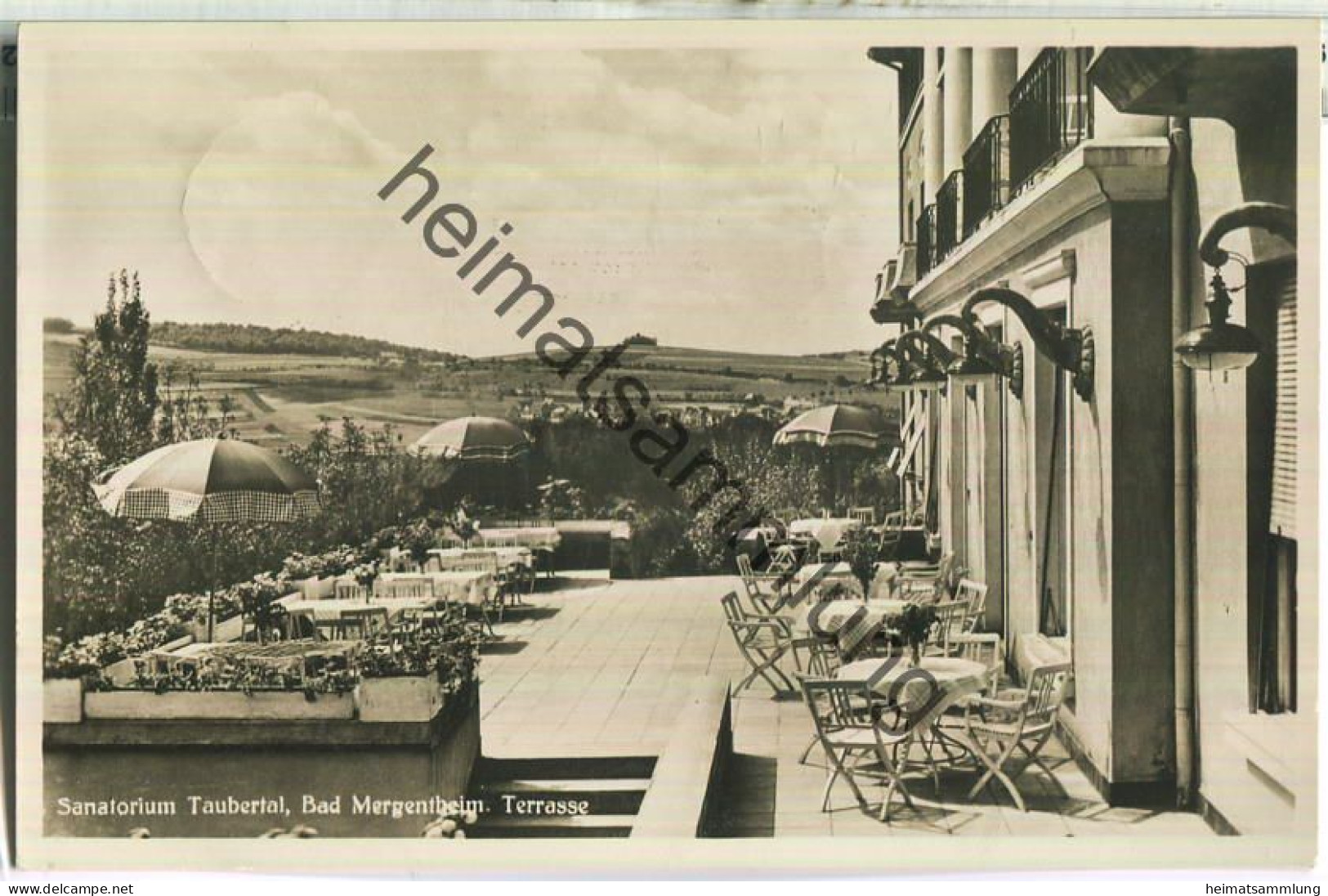 Bad Mergentheim - Sanatorium Taubertal - Terrasse - Foto-Ansichtskarte - Fotohaus Löhr Bad Mergentheim - gel. 1936
