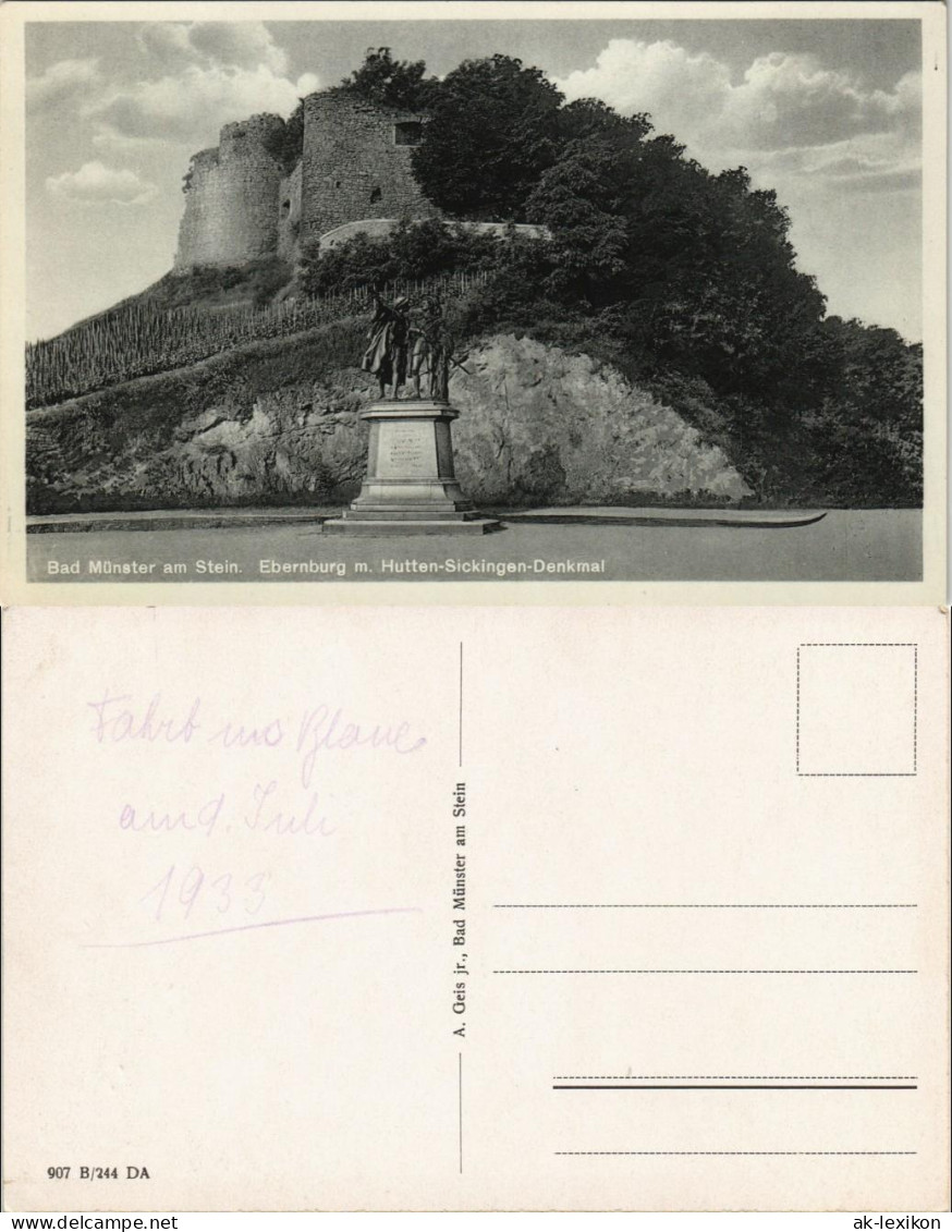 Bad Münster am Stein-Ebernburg Ebernburg Hutten-Sickingen-Denkmal 1935