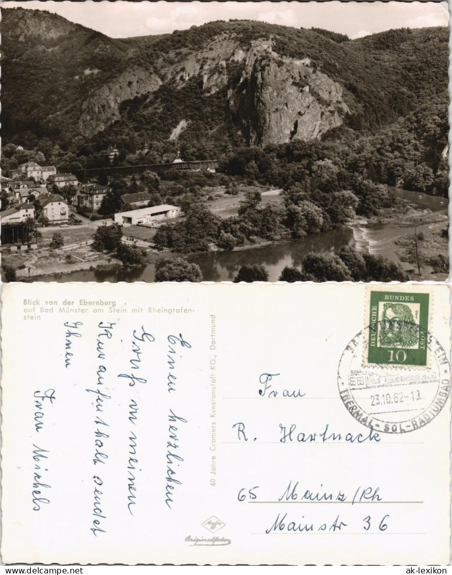 Bad Münster am Stein-Ebernburg Ebernburg Panorama Blick ins Nahe Tal 1962