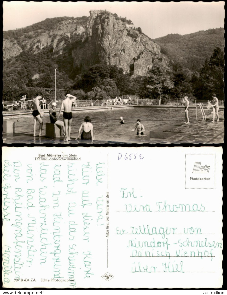 Bad Münster am Stein Ebernburg Schwimmbad belebt Forokunst 1962