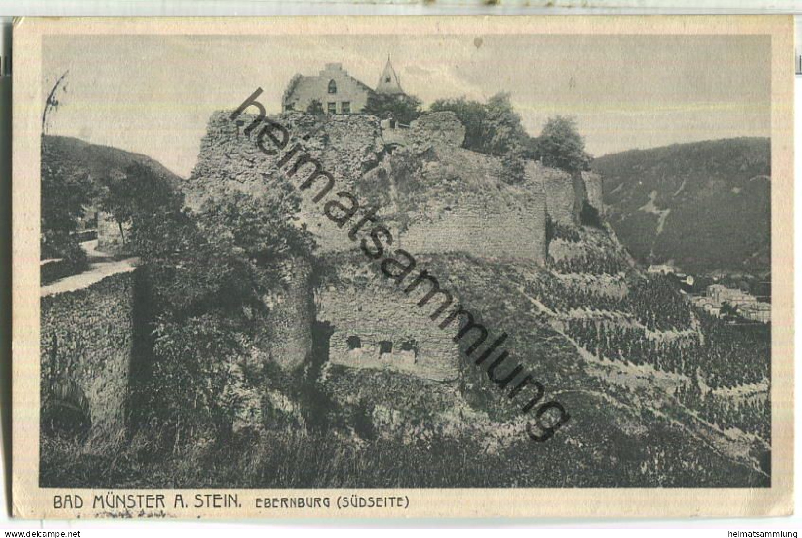 Bad Münster am Stein - Ebernburg Südseite - Verlag A. Geis jr. Bad Münster am Stein - gel. 1914