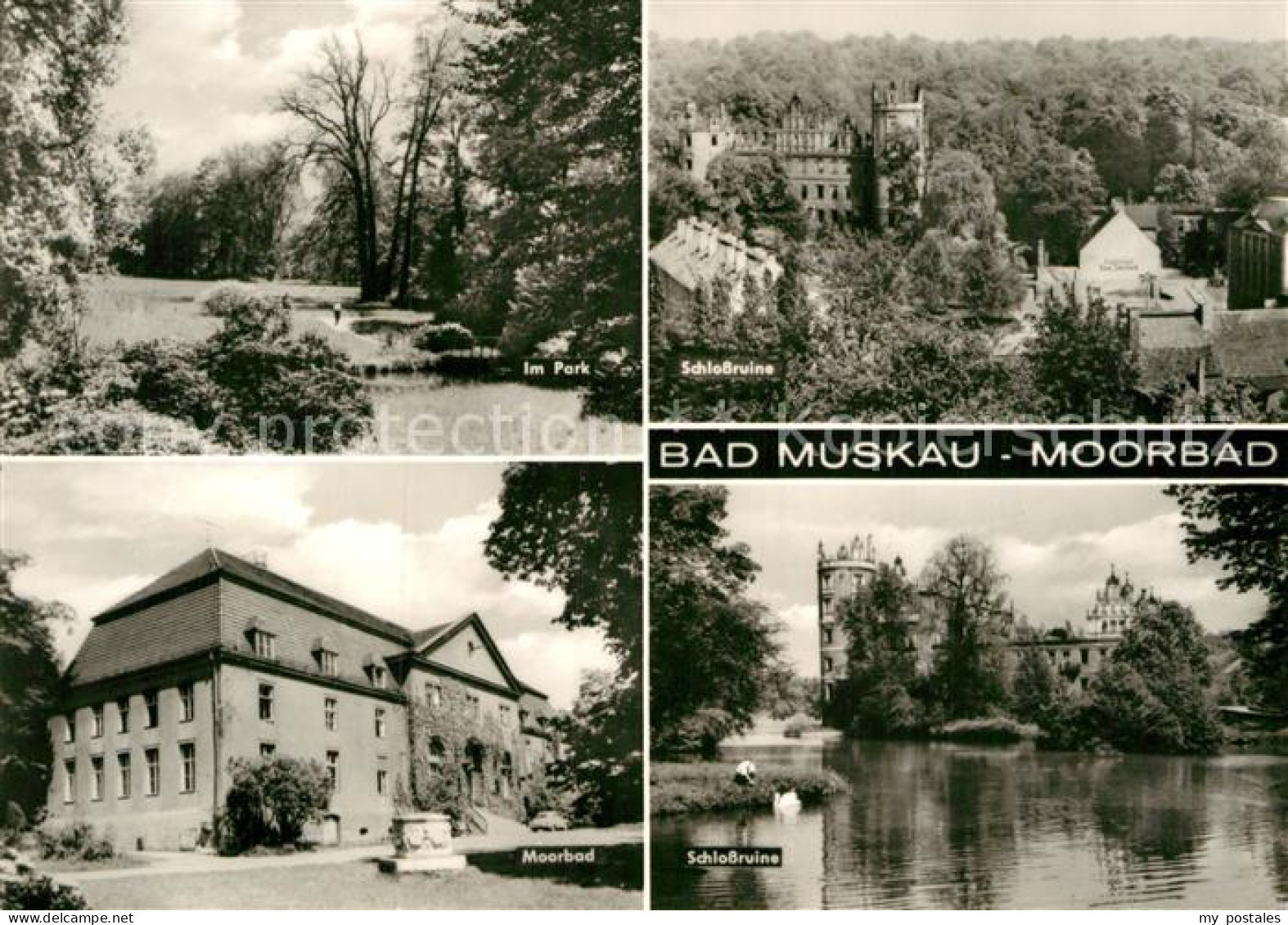 Bad Muskau Oberlausitz Park Schlossruine Moorbad