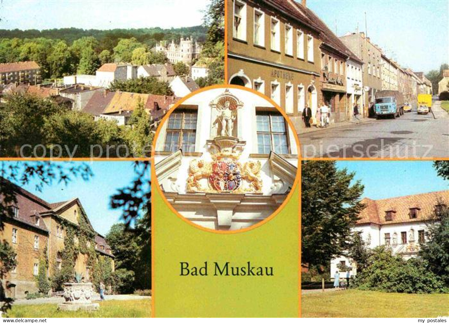 Bad Muskau Oberlausitz Wappen am Alten Schloss Moorbad